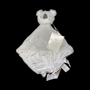 Cloud Island Security Blanket lovey koala gray white stripe velour NEW NWT 10x10